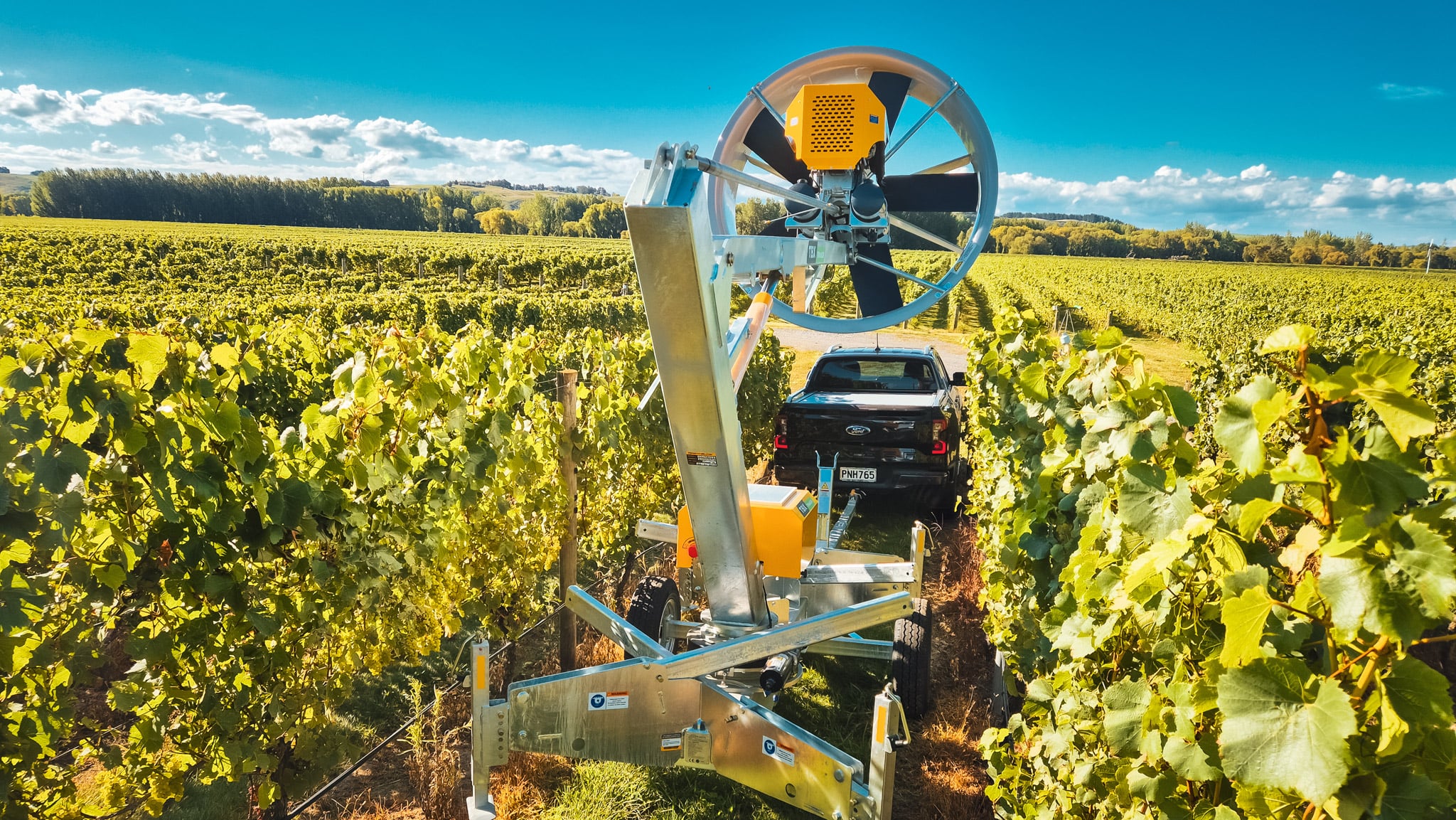 Frost fan in field